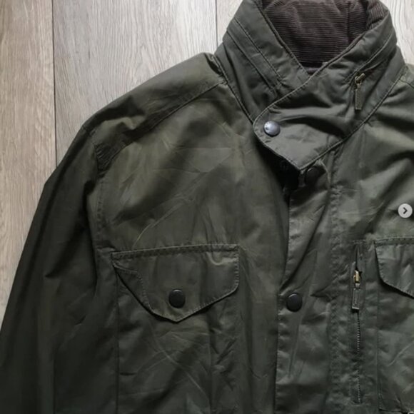 OLIVE ~ Barbour CORBRIDGE Hooded Waxed Jacket MSRP$495 Rugged Utility Style - Picture 8 of 16